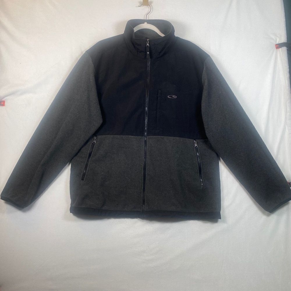 Champion C9 Black/Gray Fleece & Nylon Full-Zip Jacket – Size L